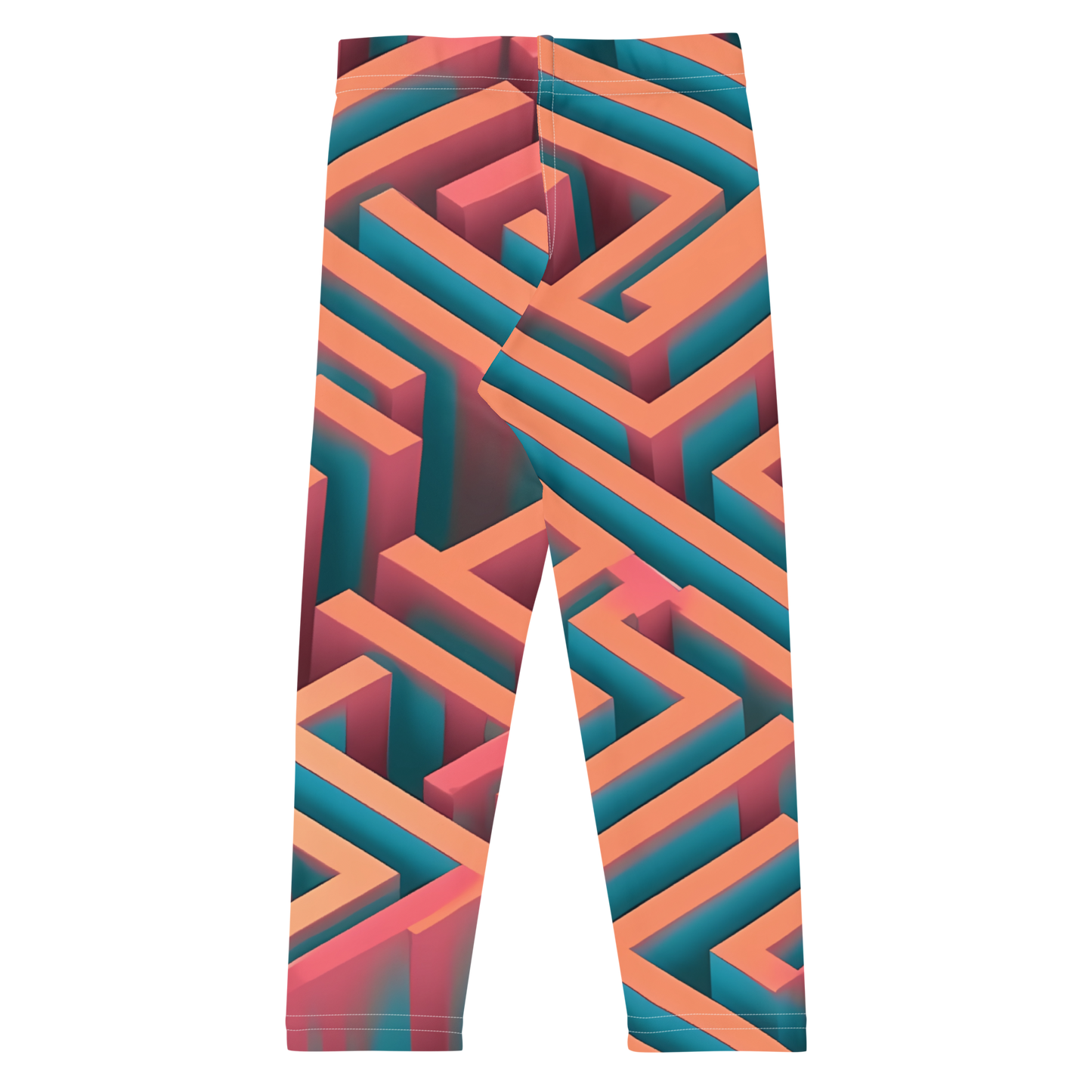 3D Maze Illusion | 3D Patterns | All-Over Print Kids Leggings - #1