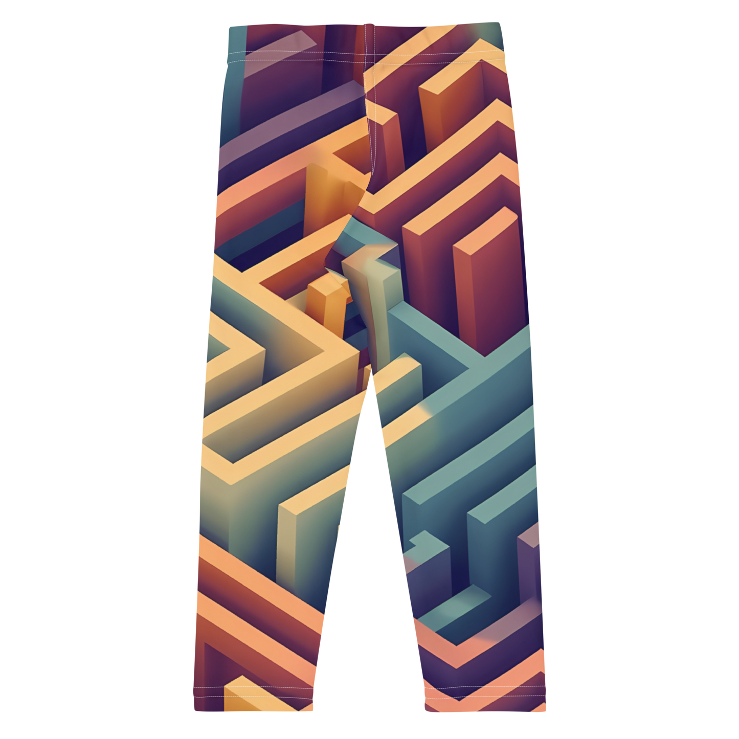 3D Maze Illusion | 3D Patterns | All-Over Print Kids Leggings - #3