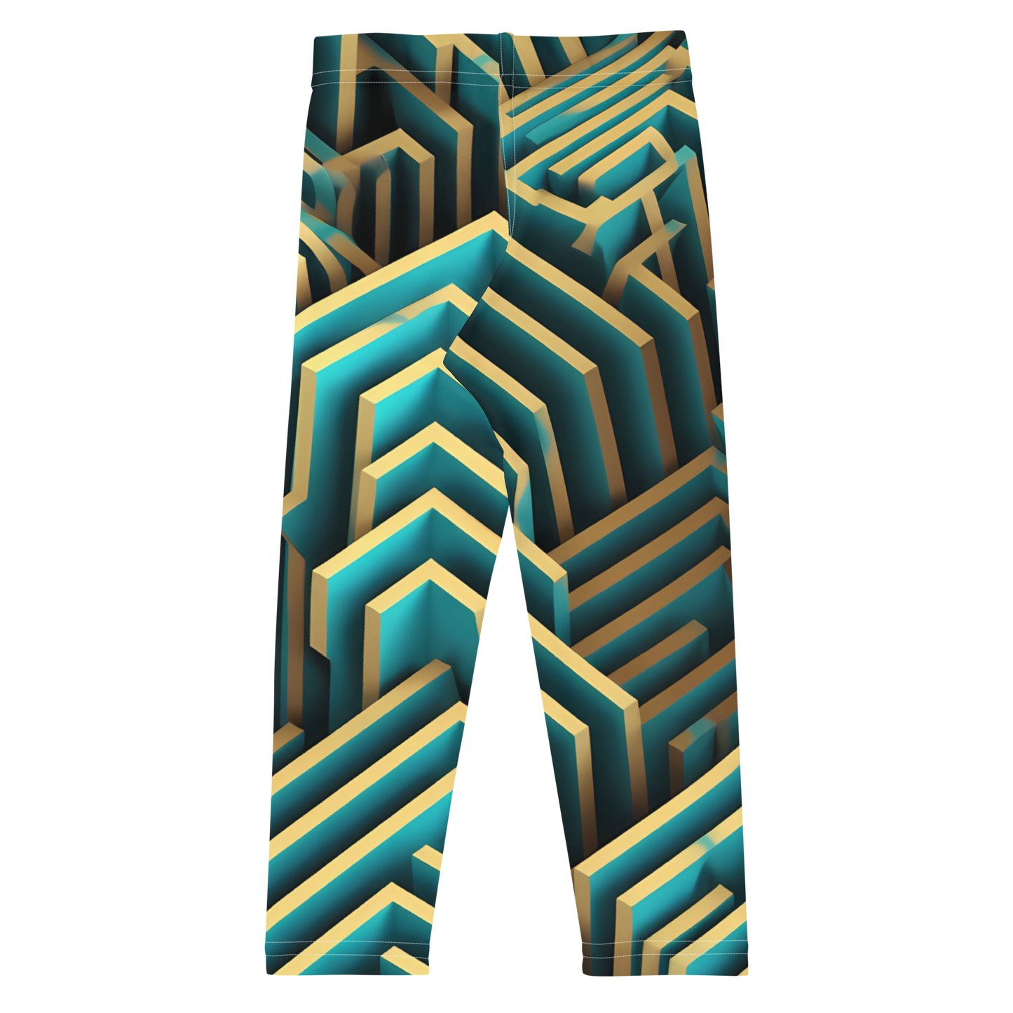 3D Maze Illusion | 3D Patterns | All-Over Print Kids Leggings - #5
