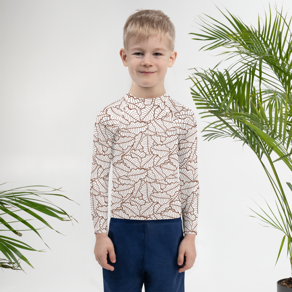 Colorful Fall Leaves | Seamless Patterns | All-Over Print Kids Rash Guard - #5