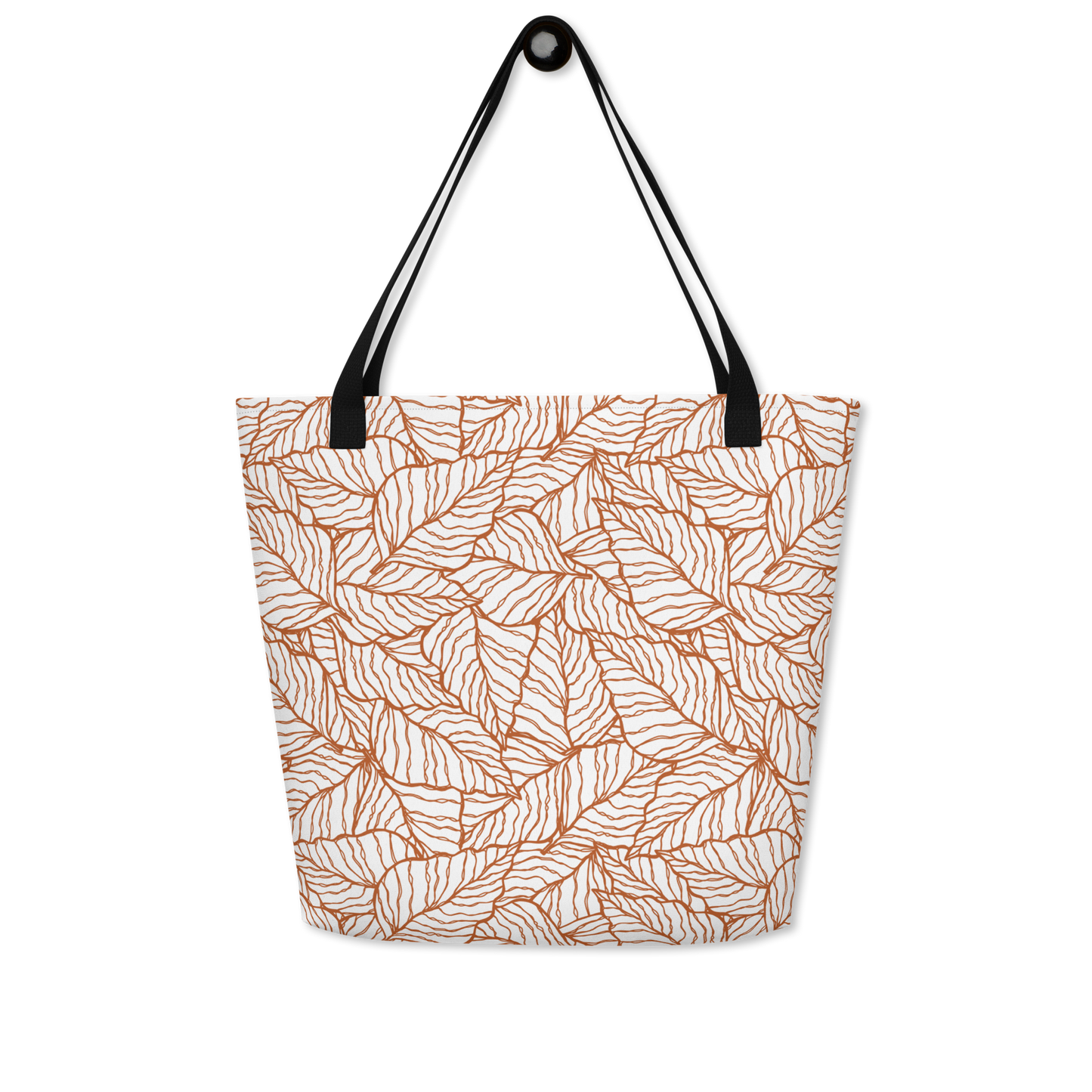 Colorful Fall Leaves | Seamless Patterns | All-Over Print Large Tote Bag w/ Pocket - #1