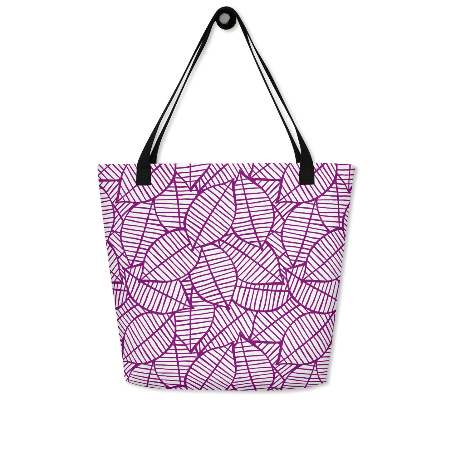 Colorful Fall Leaves | Seamless Patterns | All-Over Print Large Tote Bag w/ Pocket - #7