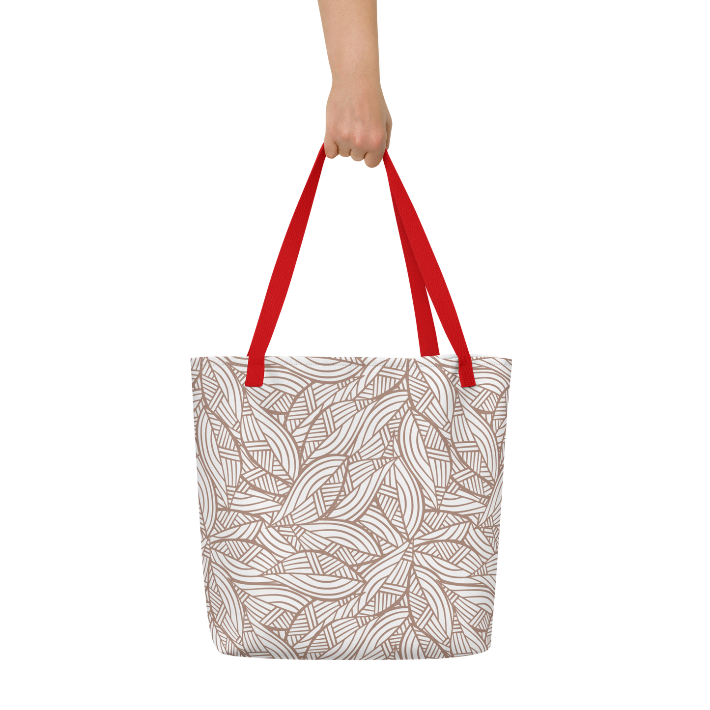 Colorful Fall Leaves | Seamless Patterns | All-Over Print Large Tote Bag w/ Pocket - #3