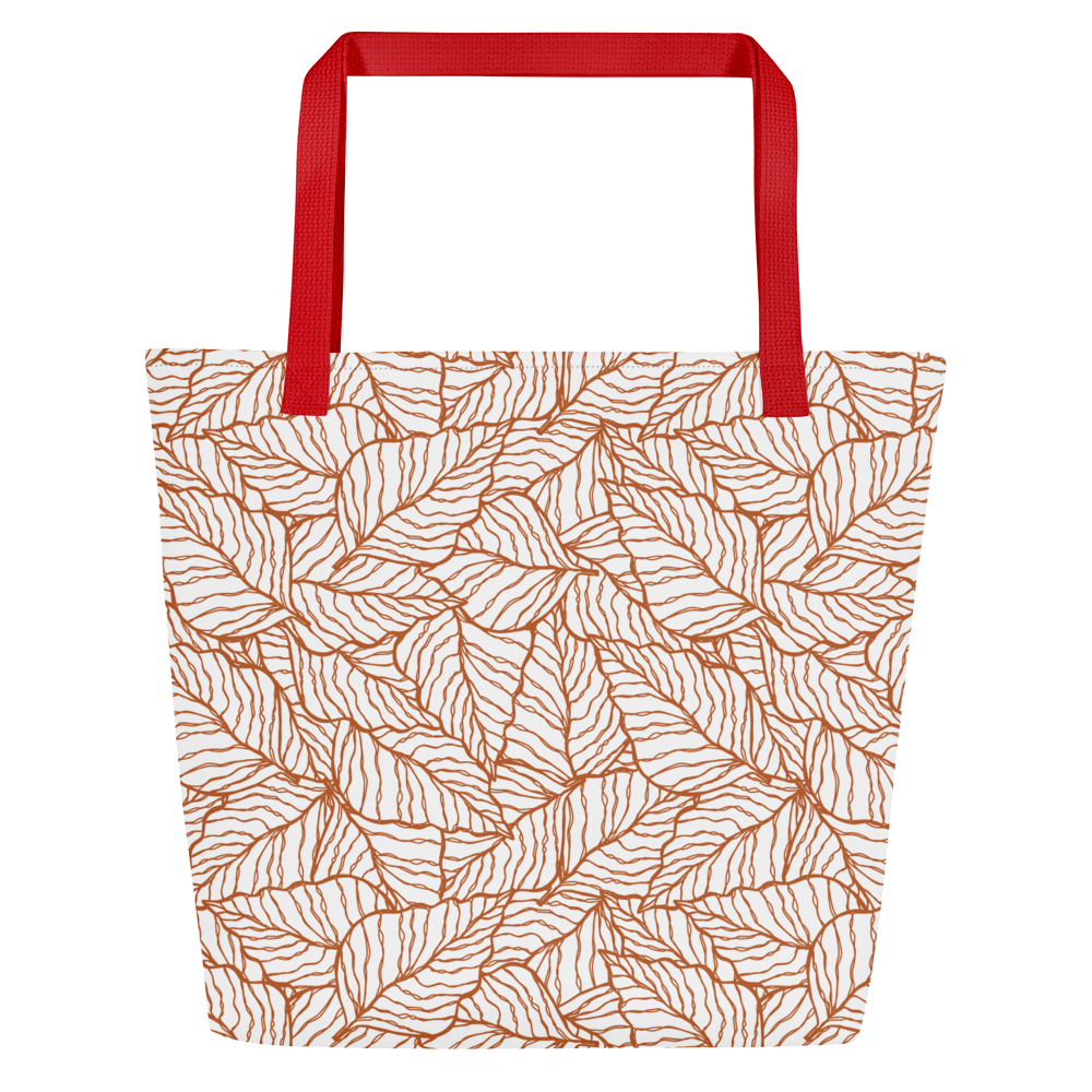 Colorful Fall Leaves | Seamless Patterns | All-Over Print Large Tote Bag w/ Pocket - #1