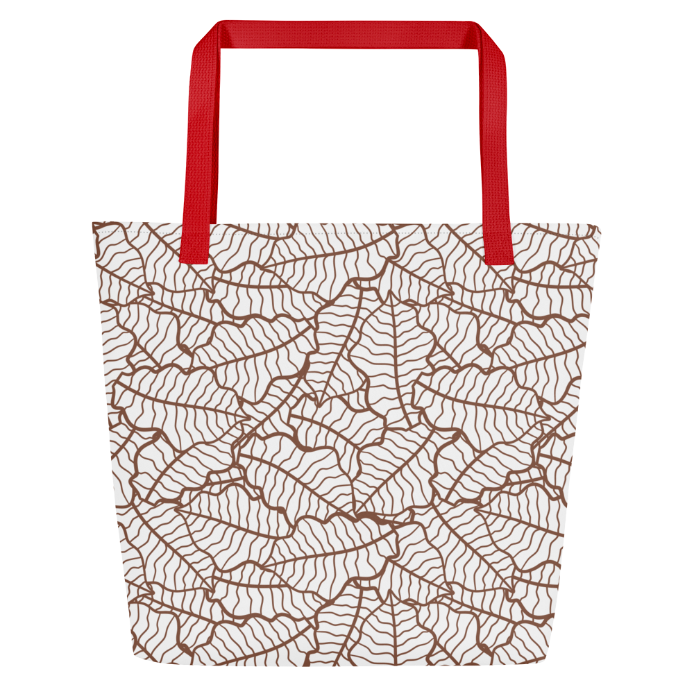 Colorful Fall Leaves | Seamless Patterns | All-Over Print Large Tote Bag w/ Pocket - #5