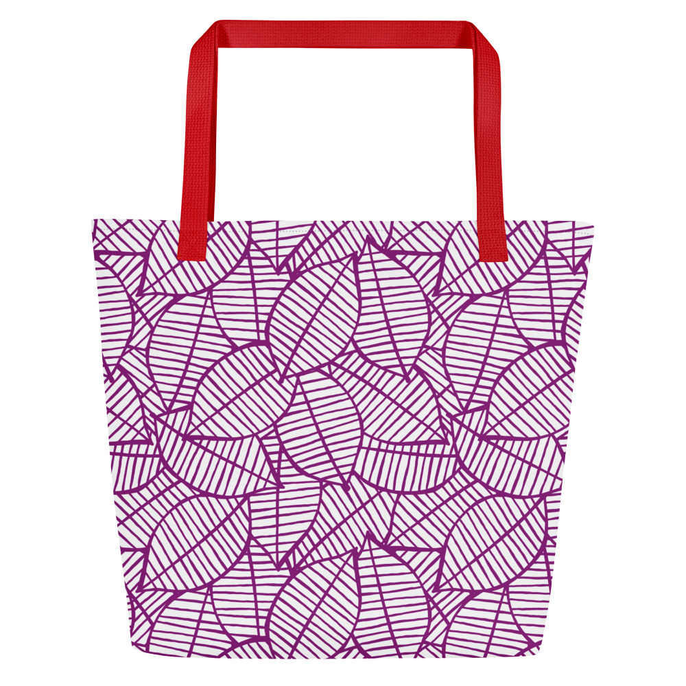 Colorful Fall Leaves | Seamless Patterns | All-Over Print Large Tote Bag w/ Pocket - #7