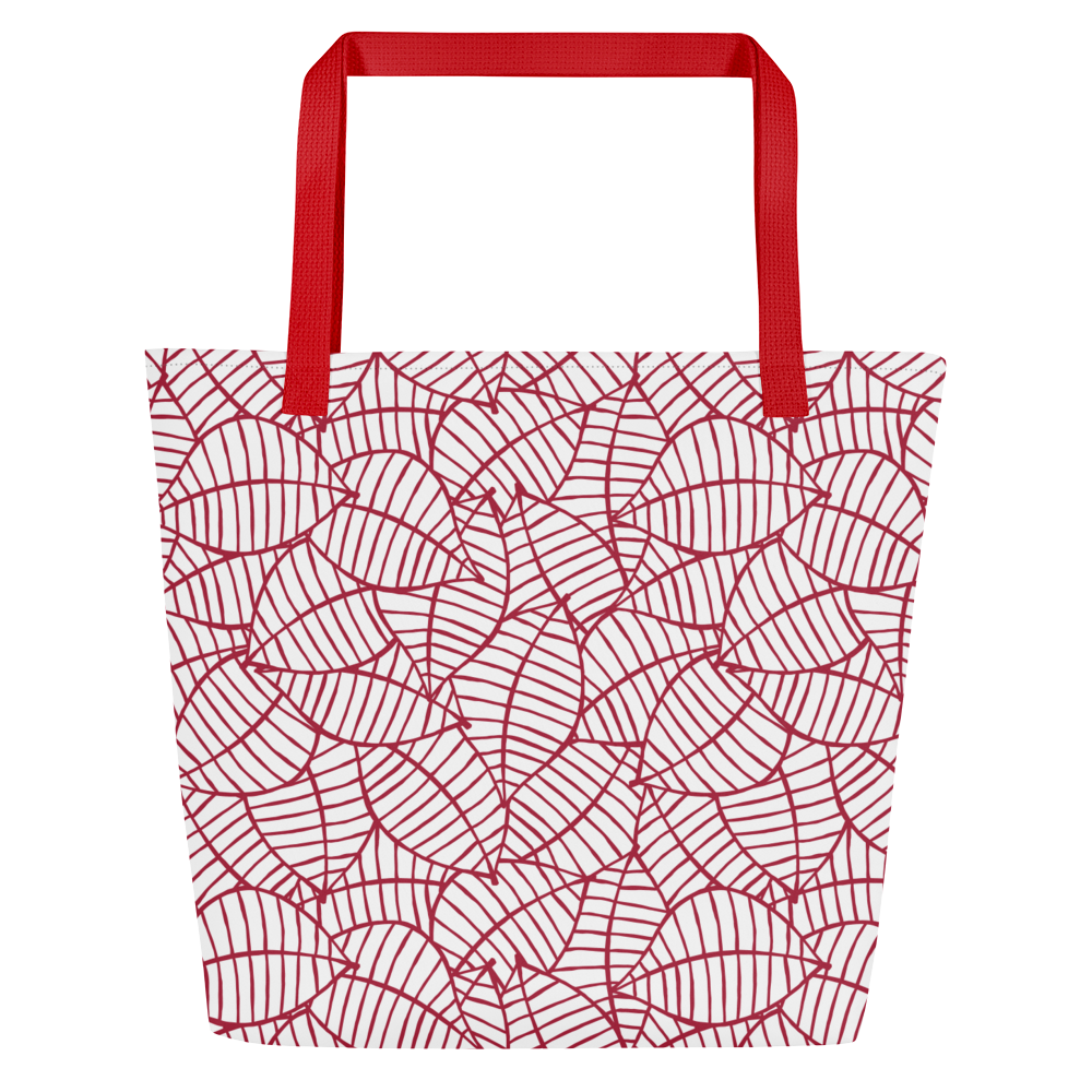 Colorful Fall Leaves | Seamless Patterns | All-Over Print Large Tote Bag w/ Pocket - #8