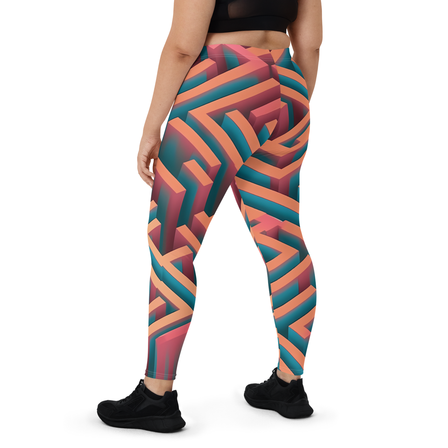 3D Maze Illusion | 3D Patterns | All-Over Print Leggings - #1