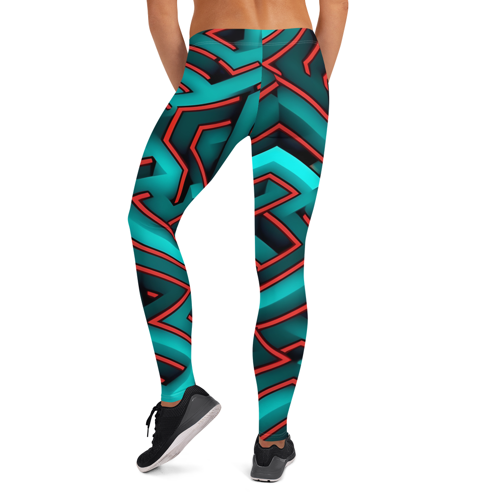 3D Maze Illusion | 3D Patterns | All-Over Print Leggings - #2