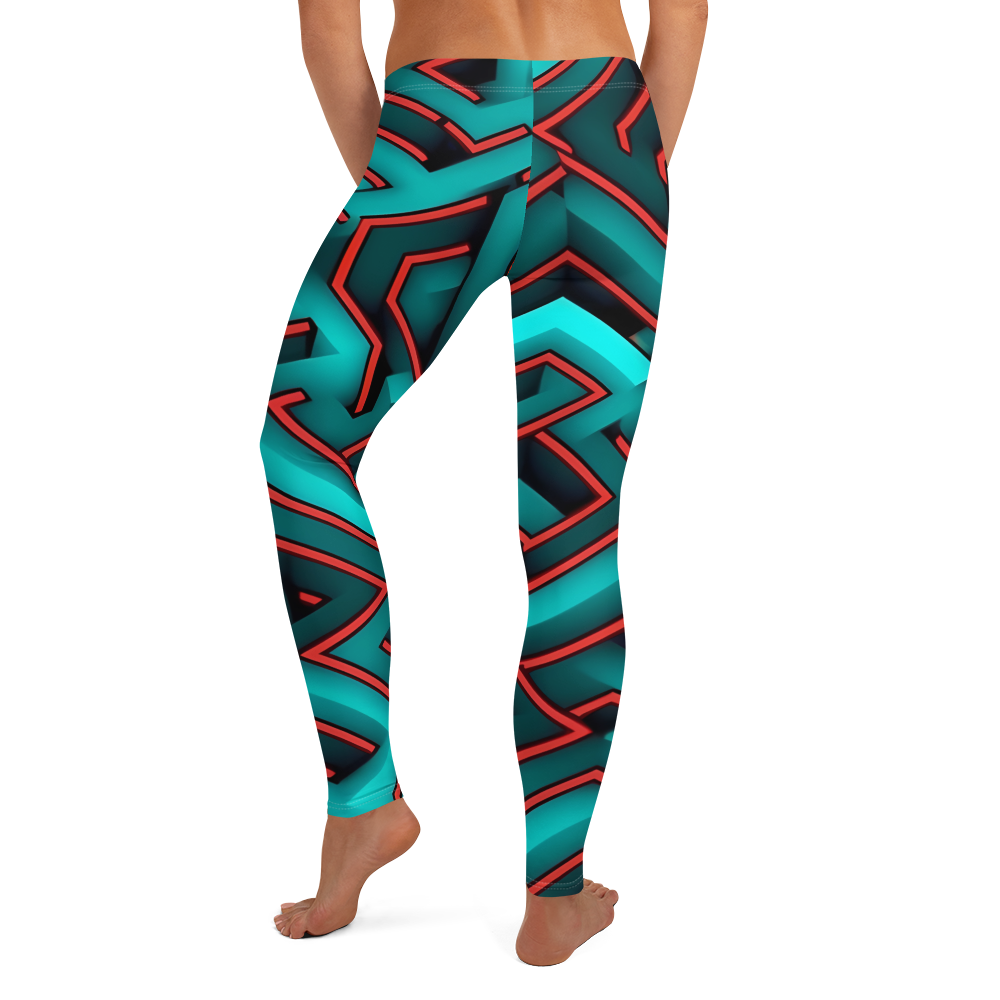 3D Maze Illusion | 3D Patterns | All-Over Print Leggings - #2