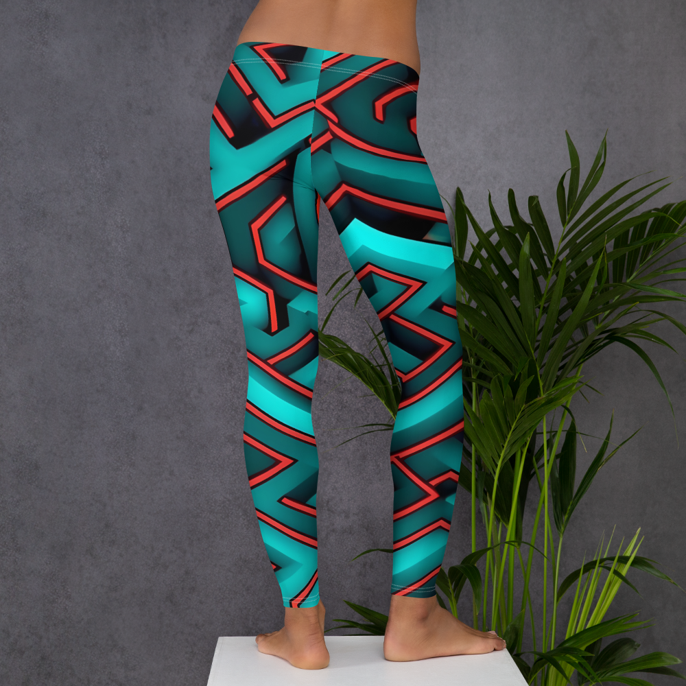 3D Maze Illusion | 3D Patterns | All-Over Print Leggings - #2