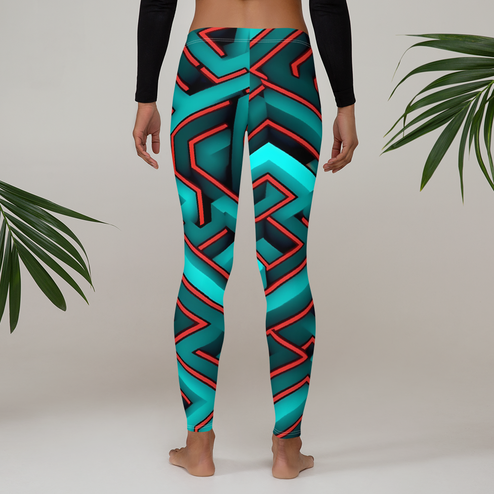 3D Maze Illusion | 3D Patterns | All-Over Print Leggings - #2