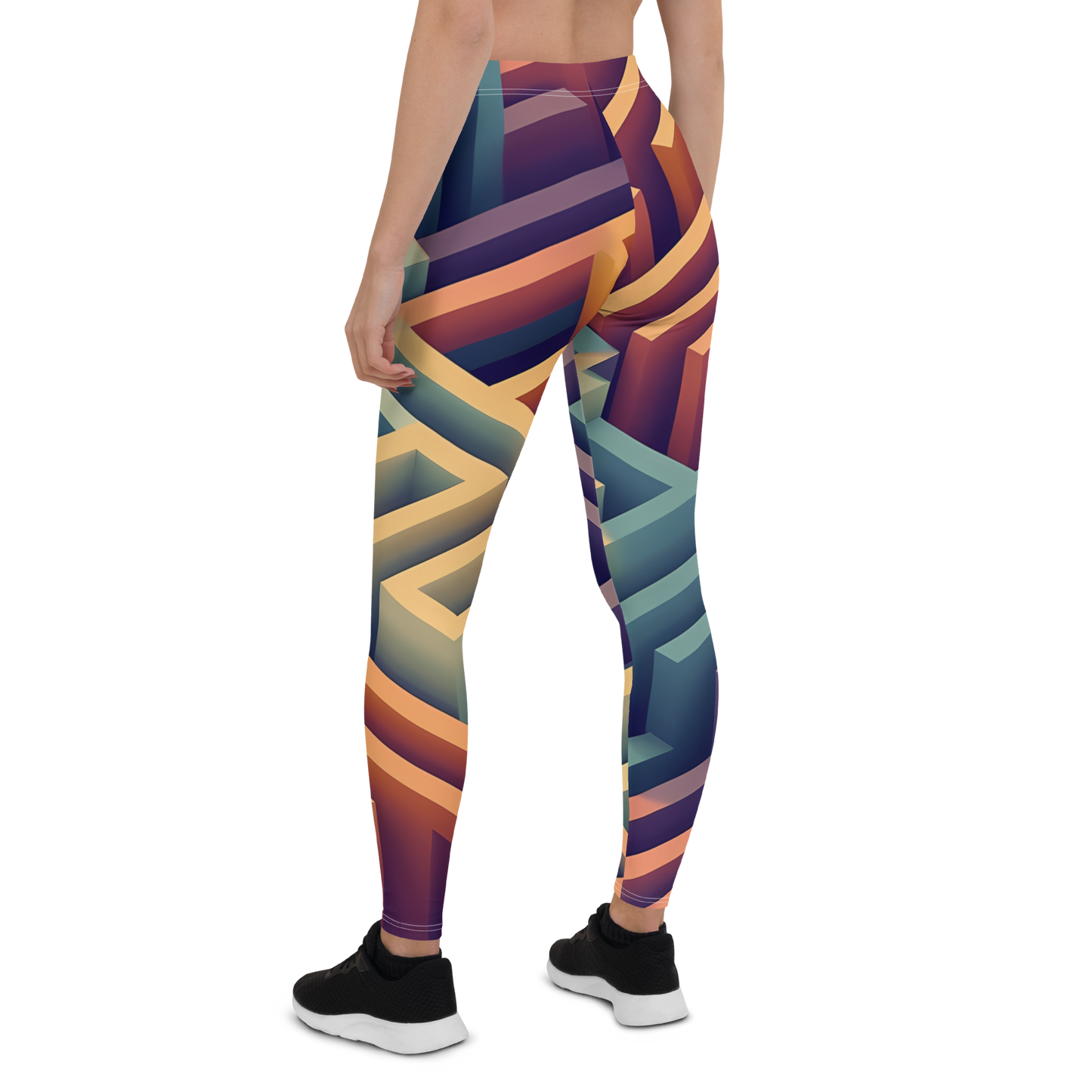 3D Maze Illusion | 3D Patterns | All-Over Print Leggings - #3