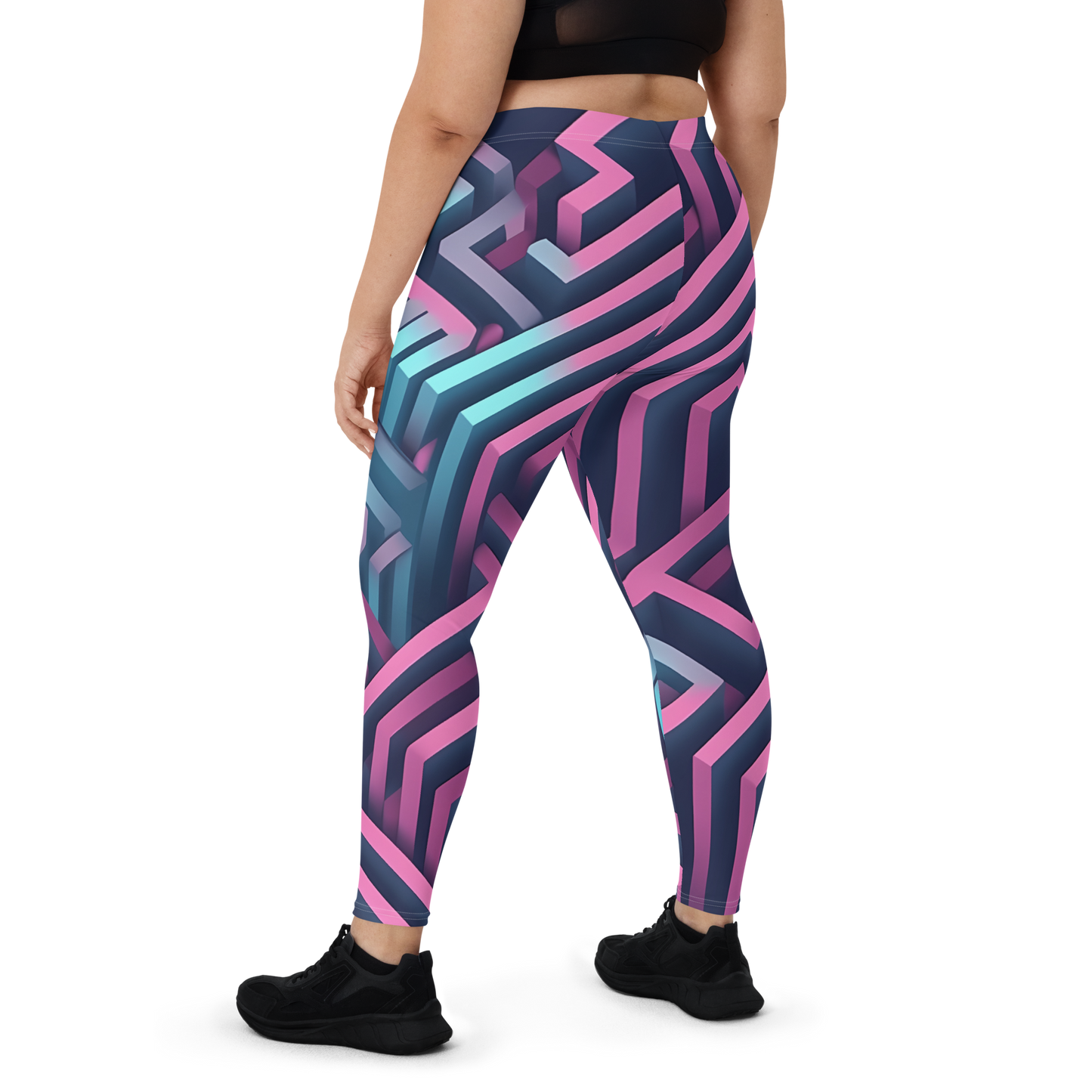 3D Maze Illusion | 3D Patterns | All-Over Print Leggings - #4