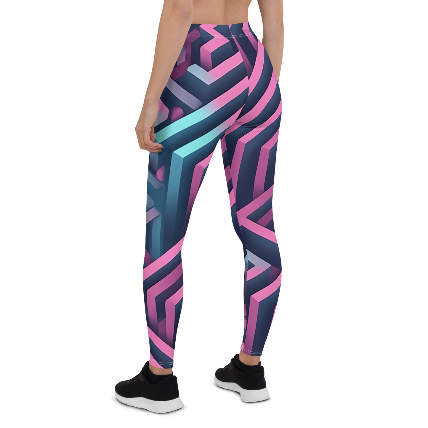 3D Maze Illusion | 3D Patterns | All-Over Print Leggings - #4