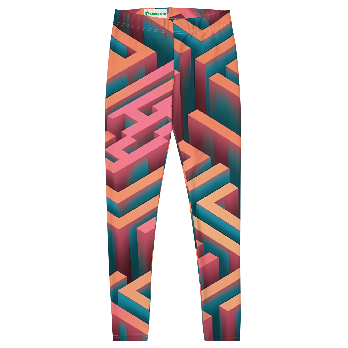 3D Maze Illusion | 3D Patterns | All-Over Print Leggings - #1