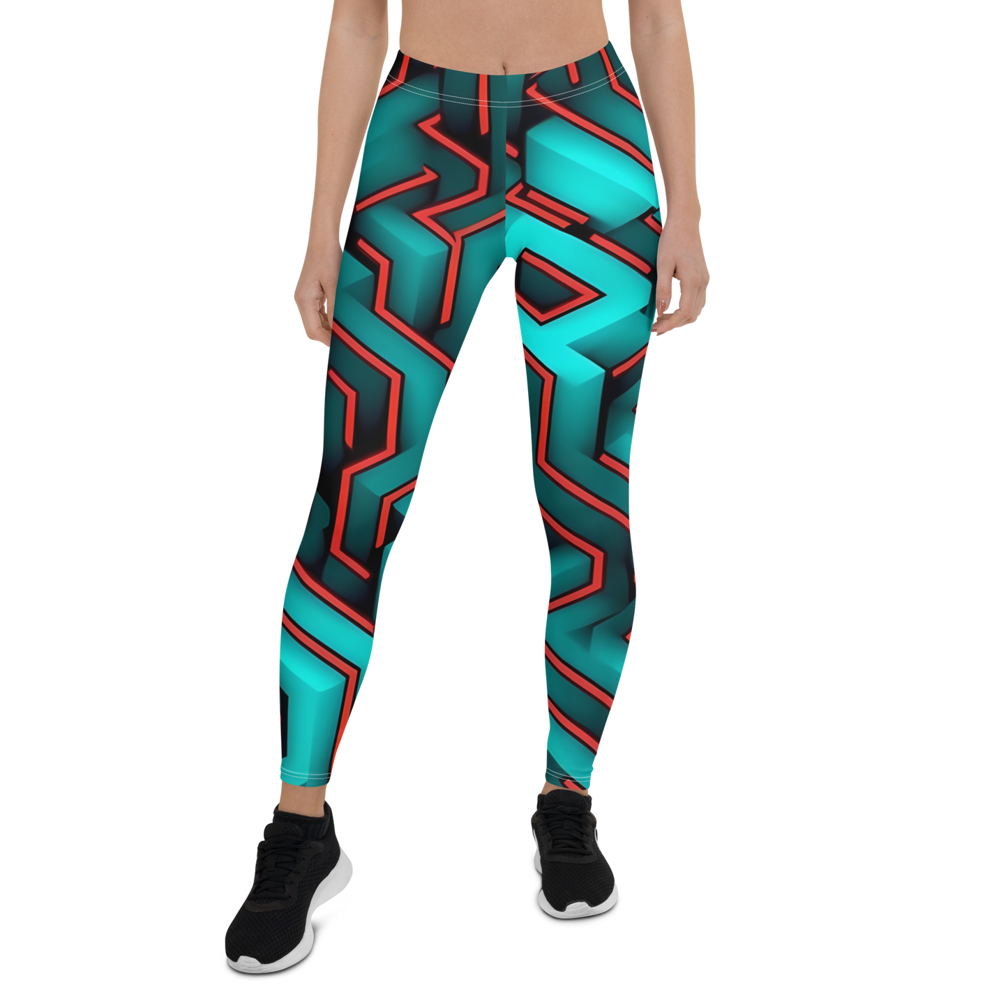 3D Maze Illusion | 3D Patterns | All-Over Print Leggings - #2