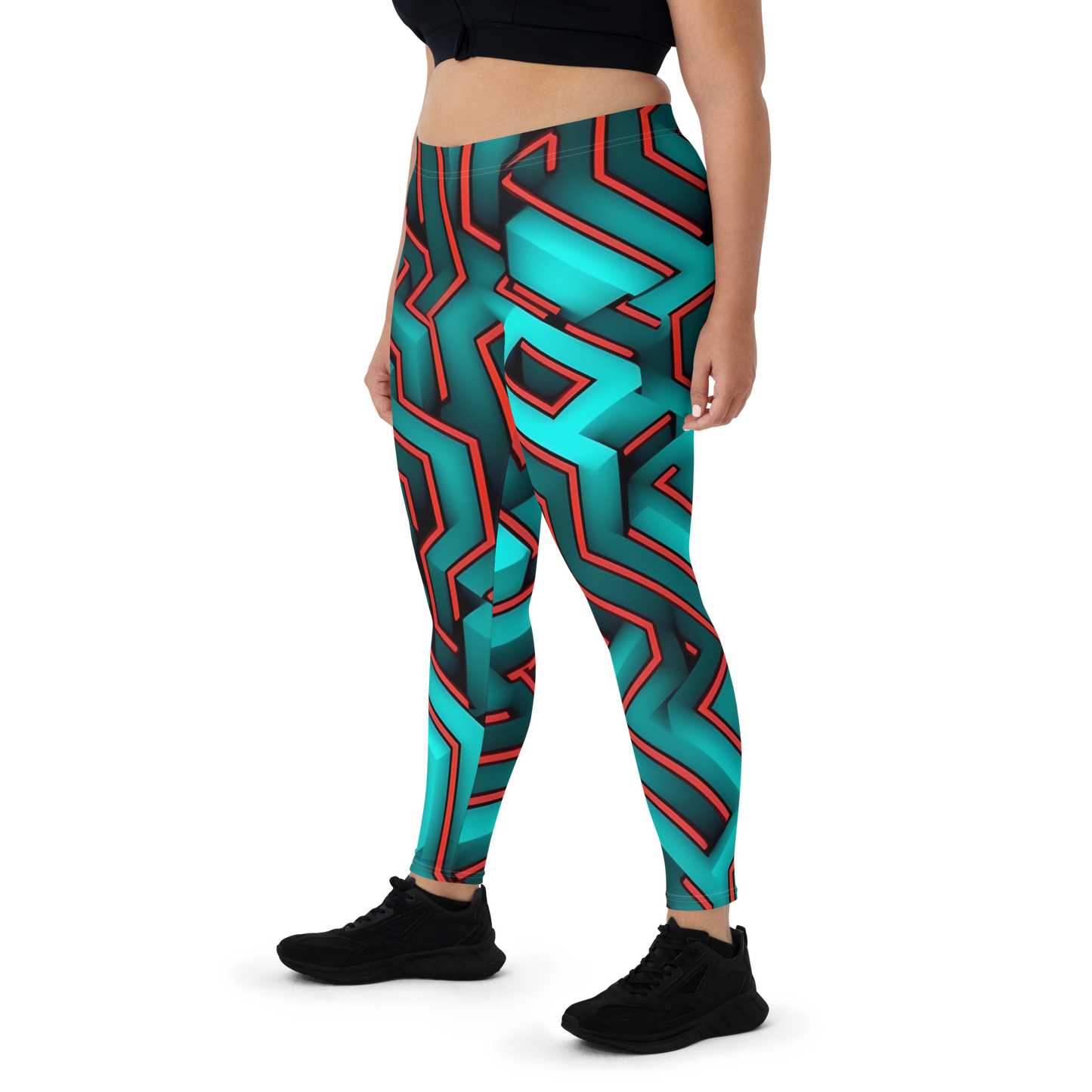 3D Maze Illusion | 3D Patterns | All-Over Print Leggings - #2