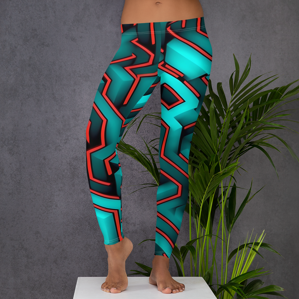 3D Maze Illusion | 3D Patterns | All-Over Print Leggings - #2