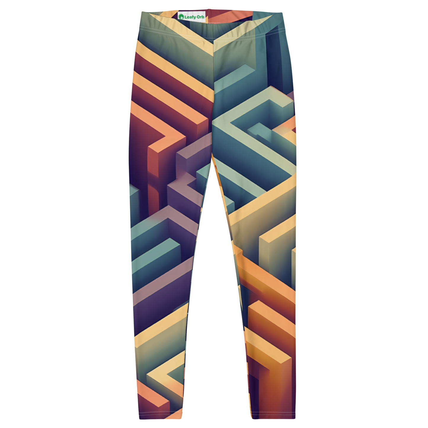 3D Maze Illusion | 3D Patterns | All-Over Print Leggings - #3