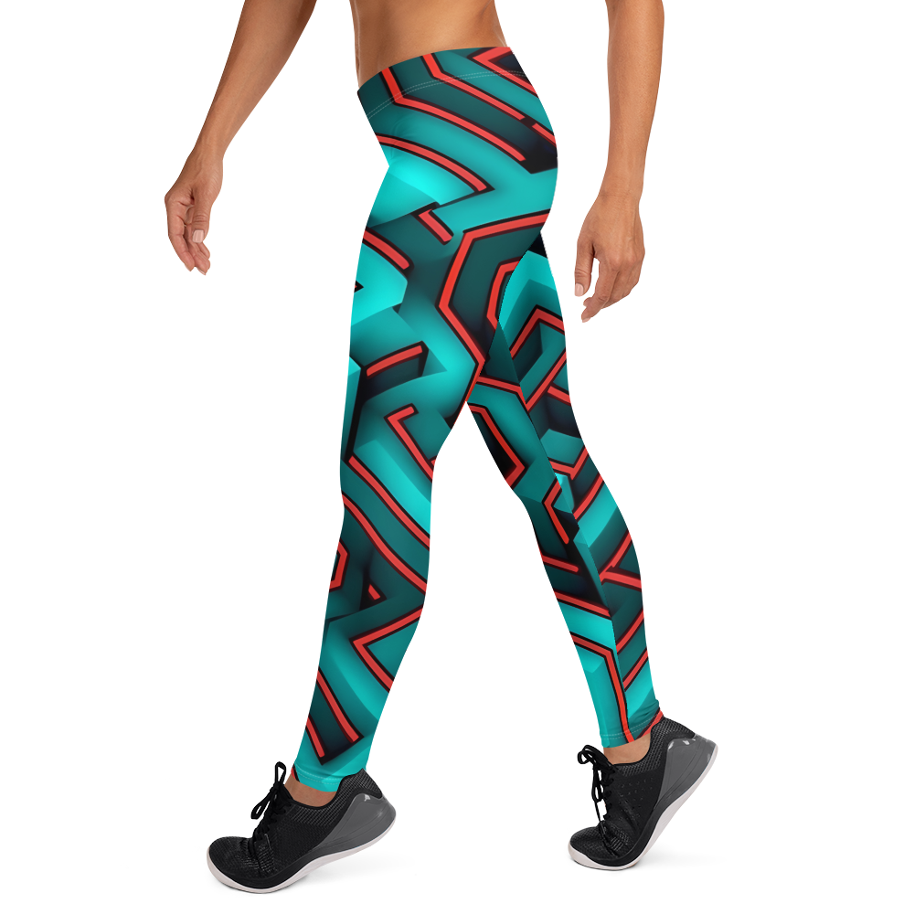 3D Maze Illusion | 3D Patterns | All-Over Print Leggings - #2