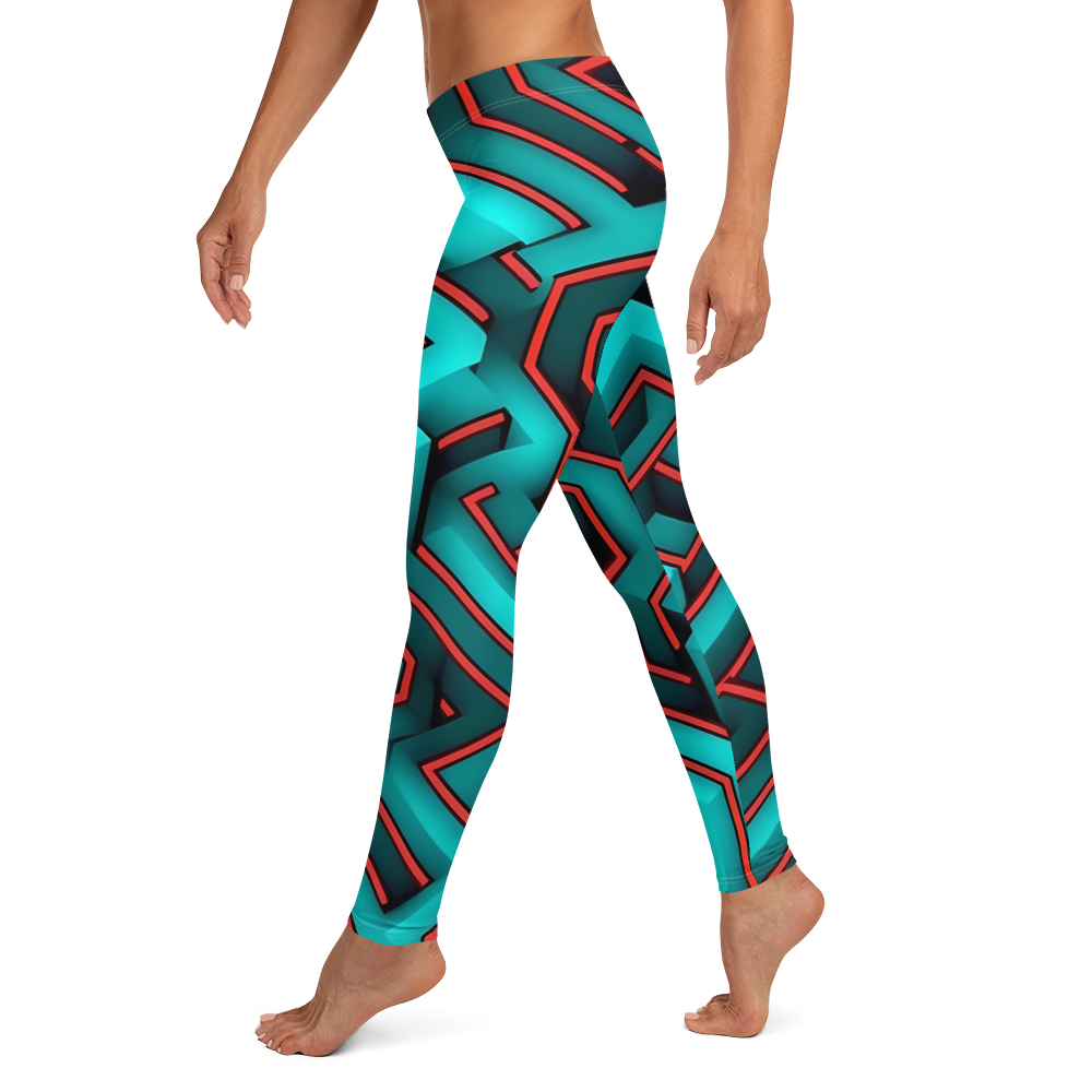 3D Maze Illusion | 3D Patterns | All-Over Print Leggings - #2