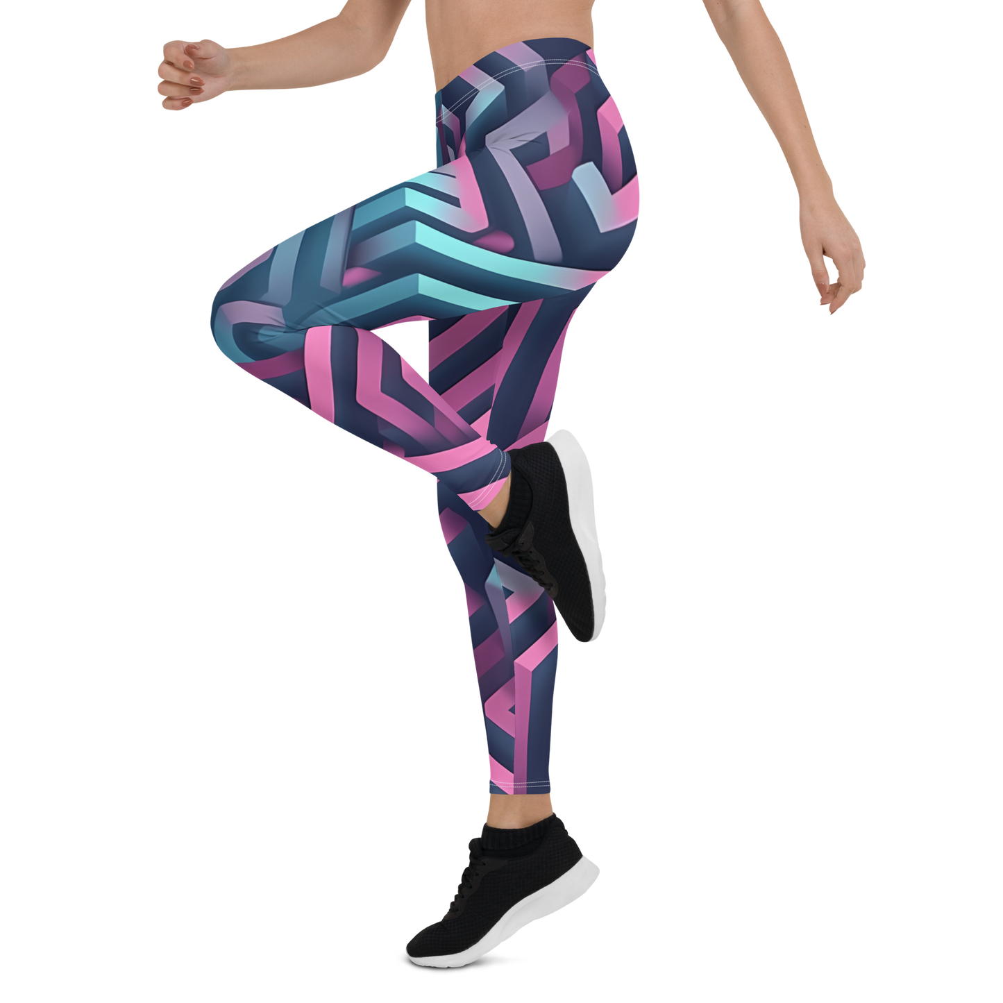 3D Maze Illusion | 3D Patterns | All-Over Print Leggings - #4