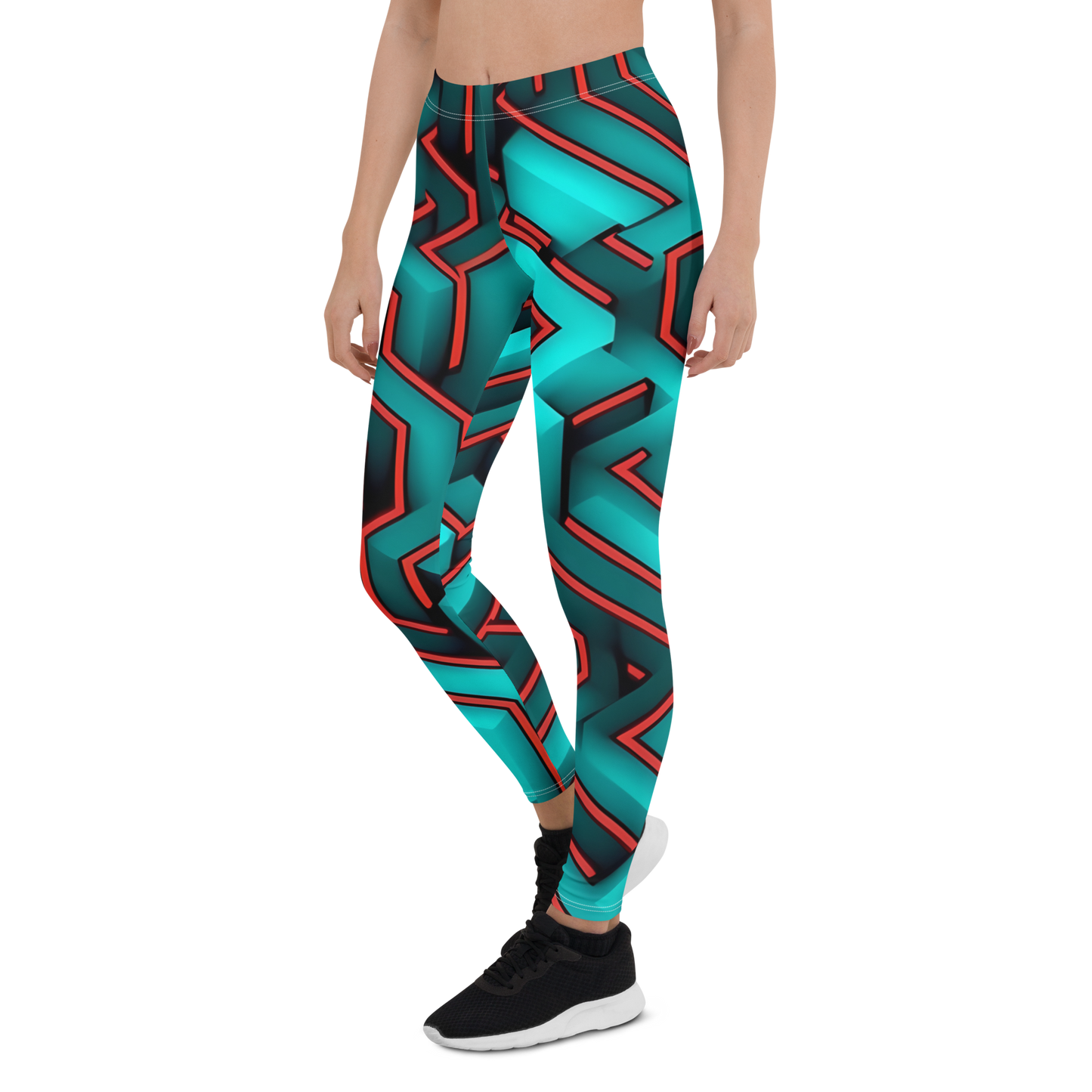 3D Maze Illusion | 3D Patterns | All-Over Print Leggings - #2