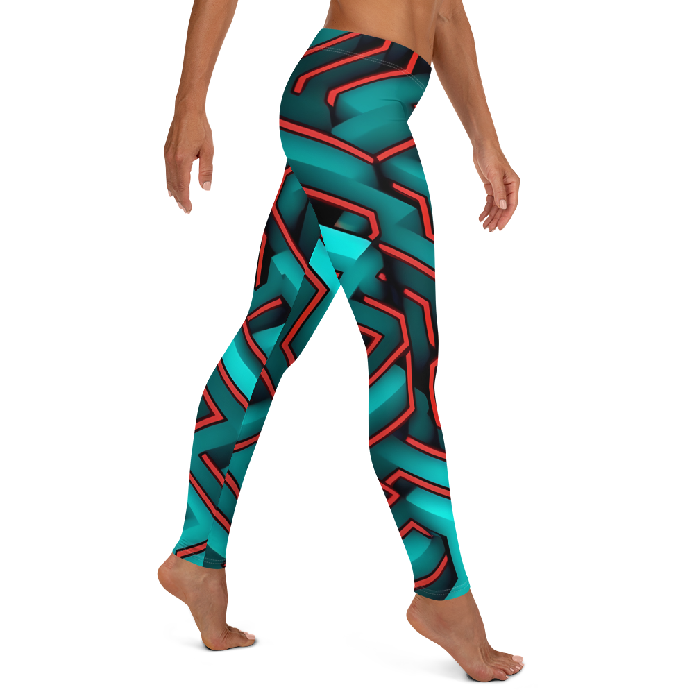 3D Maze Illusion | 3D Patterns | All-Over Print Leggings - #2