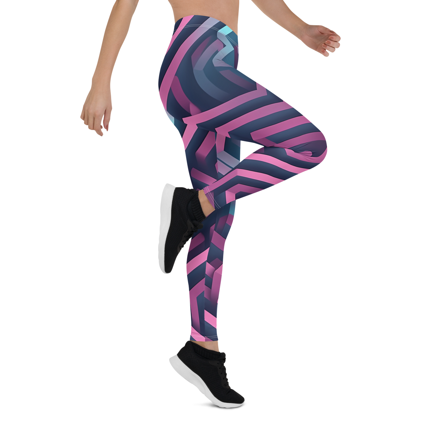 3D Maze Illusion | 3D Patterns | All-Over Print Leggings - #4