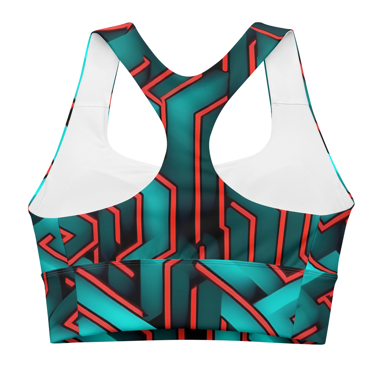 3D Maze Illusion | 3D Patterns | All-Over Print Longline Sports Bra - #2