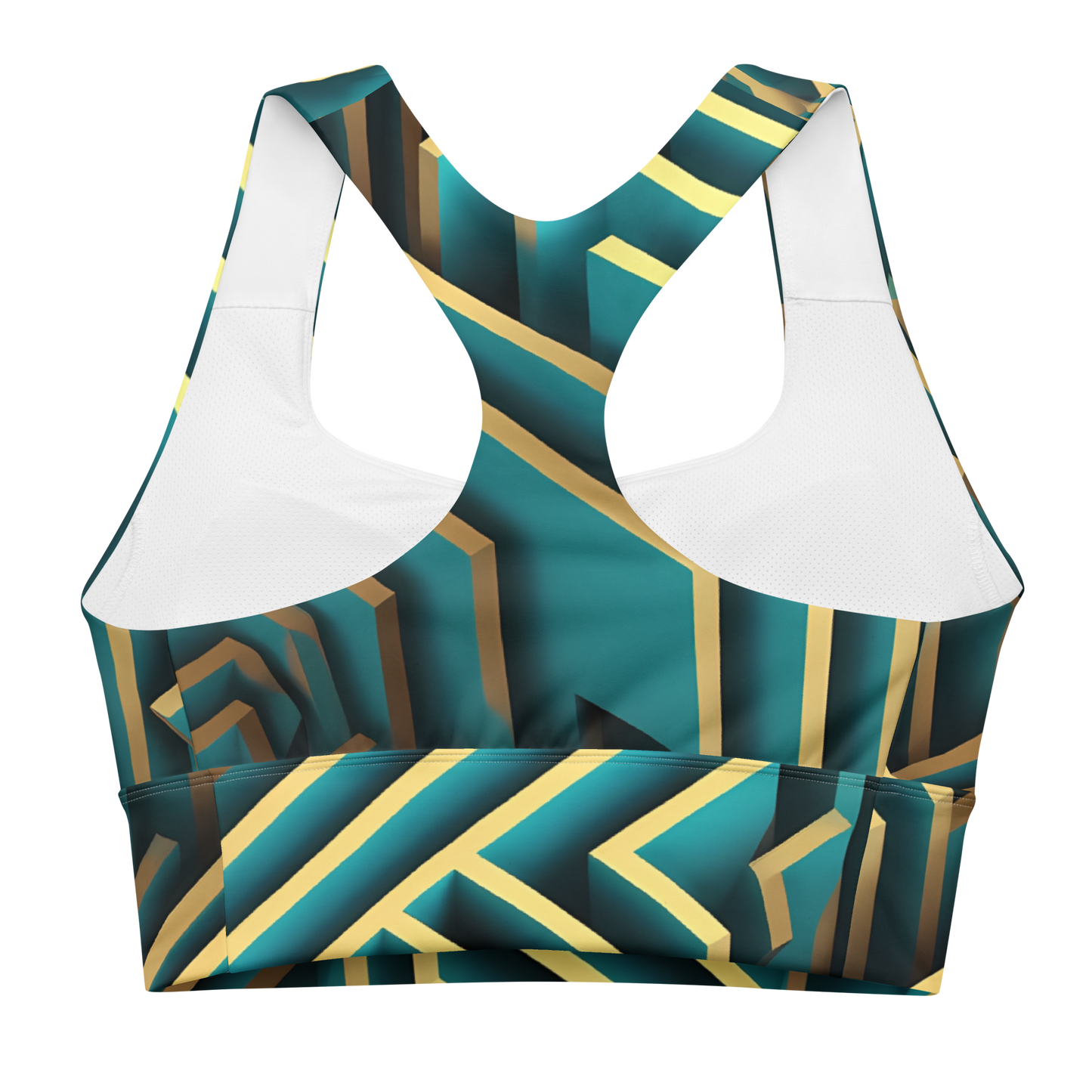 3D Maze Illusion | 3D Patterns | All-Over Print Longline Sports Bra - #5