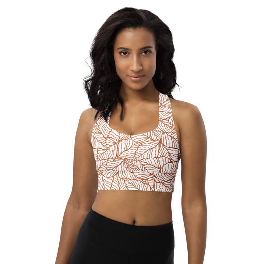 Colorful Fall Leaves | Seamless Patterns | All-Over Print Longline Sports Bra - #1