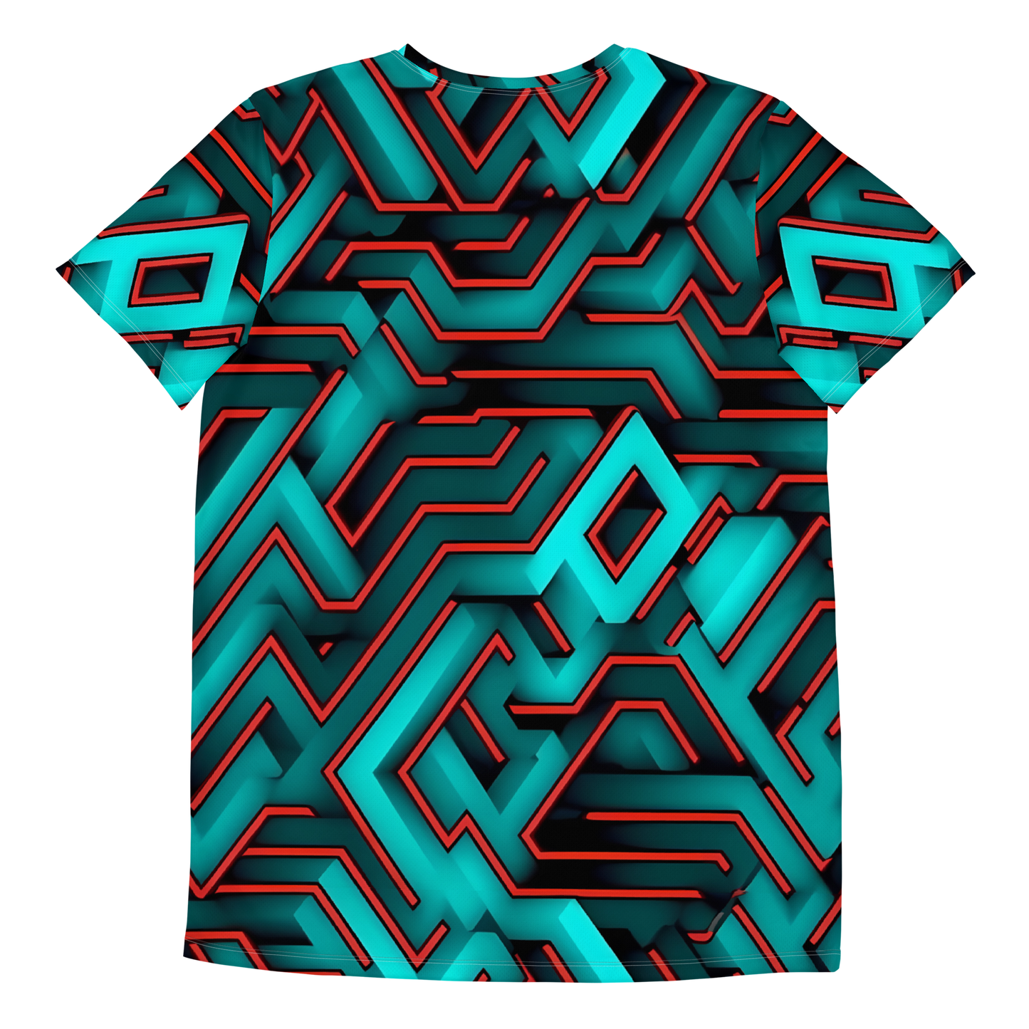 3D Maze Illusion | 3D Patterns | All-Over Print Men's Athletic T-Shirt - #2