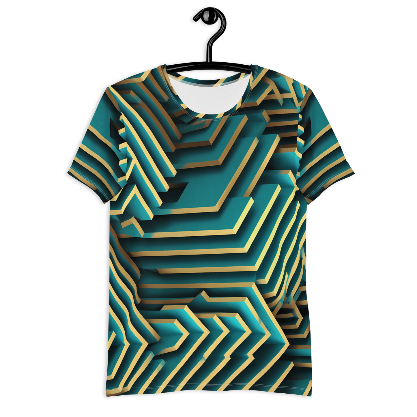 3D Maze Illusion | 3D Patterns | All-Over Print Men's Athletic T-Shirt - #5