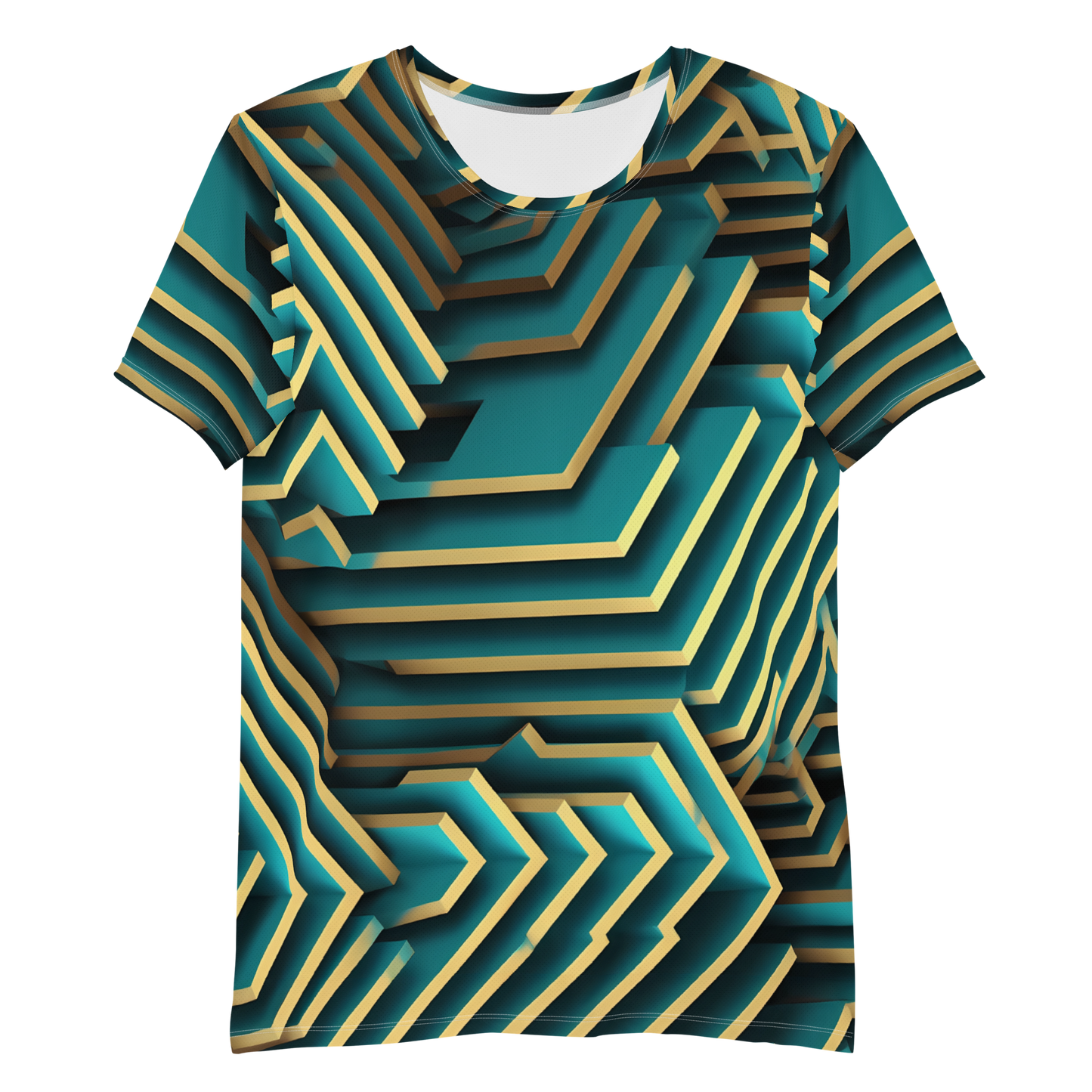 3D Maze Illusion | 3D Patterns | All-Over Print Men's Athletic T-Shirt - #5