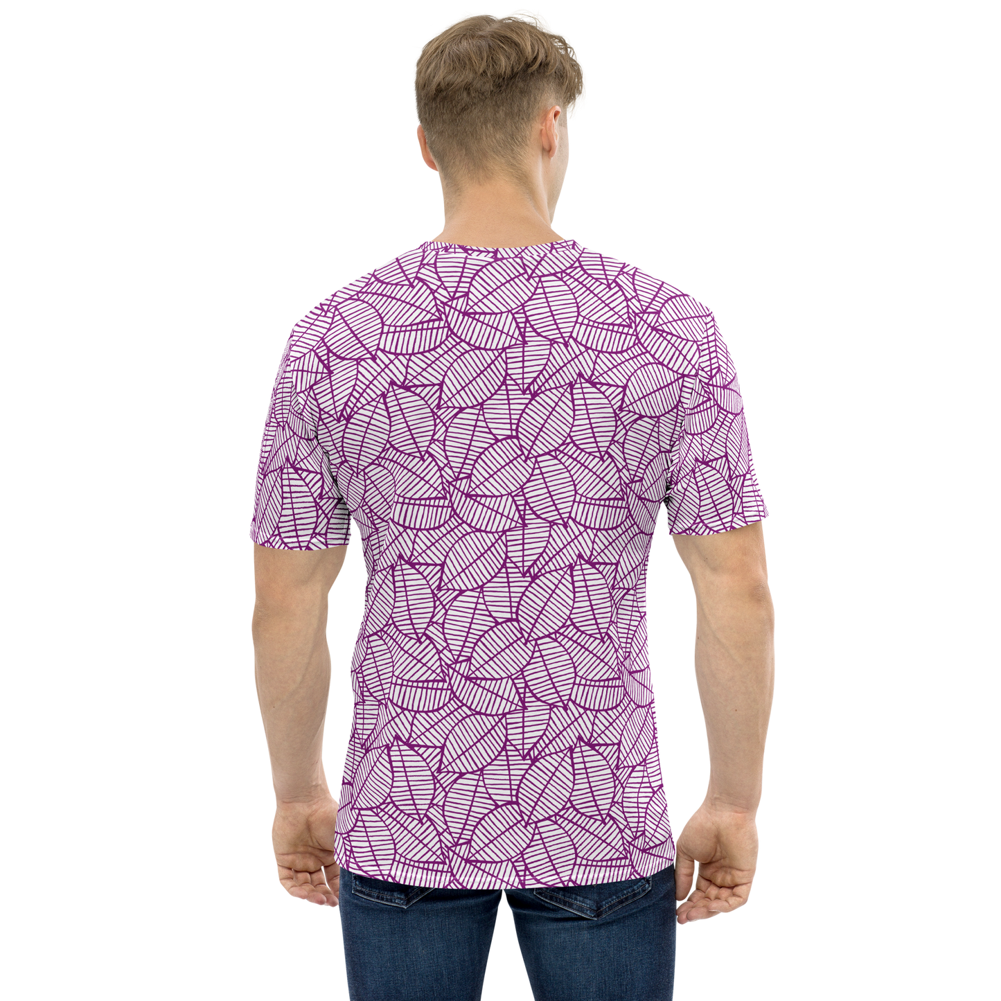 Colorful Fall Leaves | Seamless Patterns | All-Over Print Men's Crew Neck T-Shirt - #7