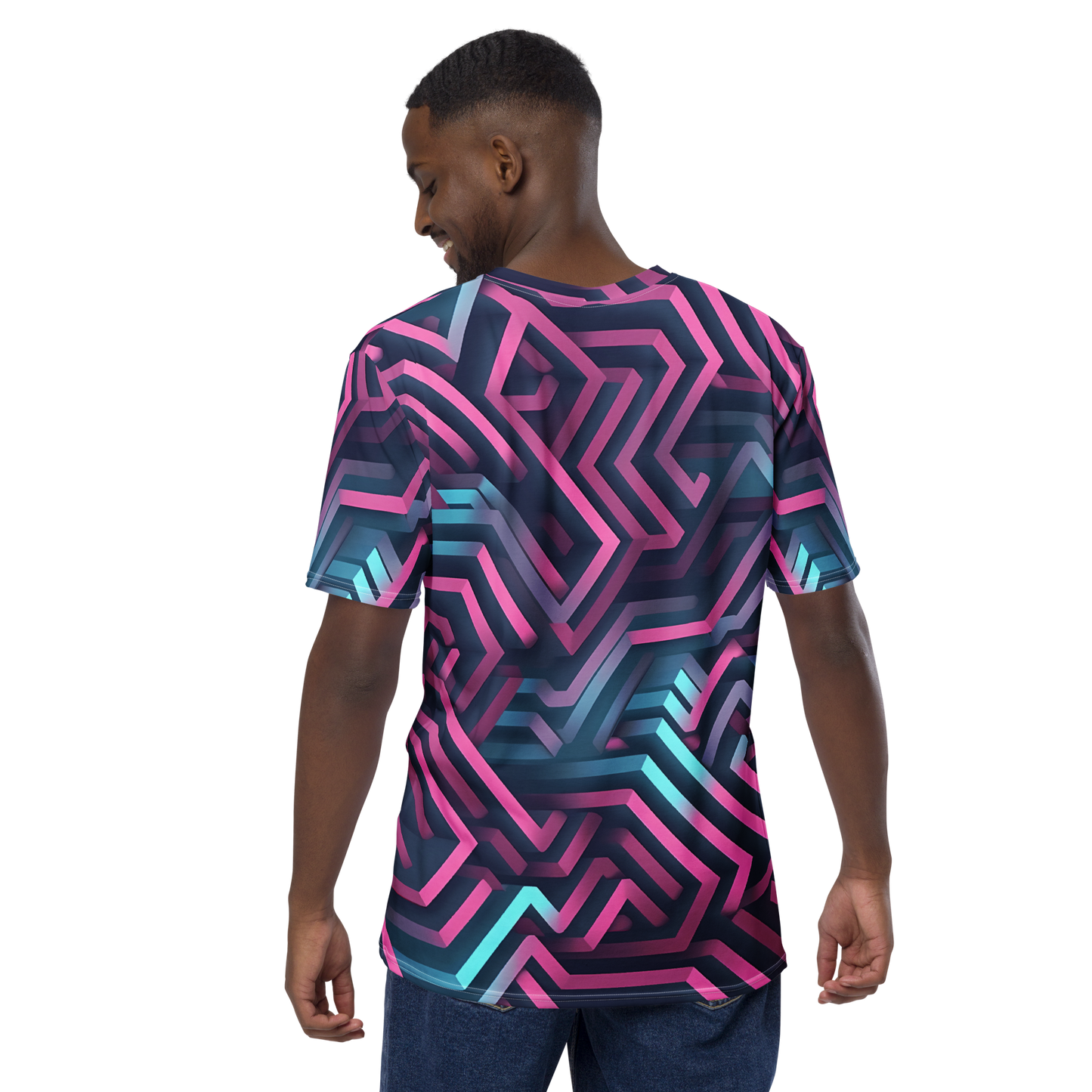 3D Maze Illusion | 3D Patterns | All-Over Print Men's Crew Neck T-Shirt - #4