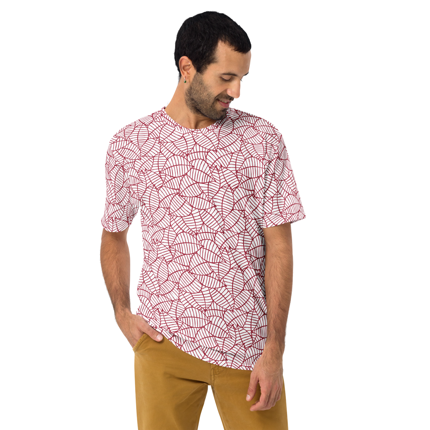 Colorful Fall Leaves | Seamless Patterns | All-Over Print Men's Crew Neck T-Shirt - #8