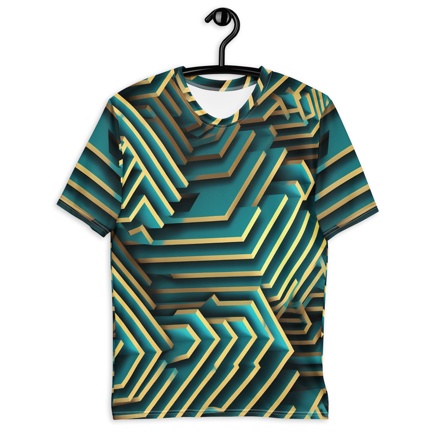 3D Maze Illusion | 3D Patterns | All-Over Print Men's Crew Neck T-Shirt - #5