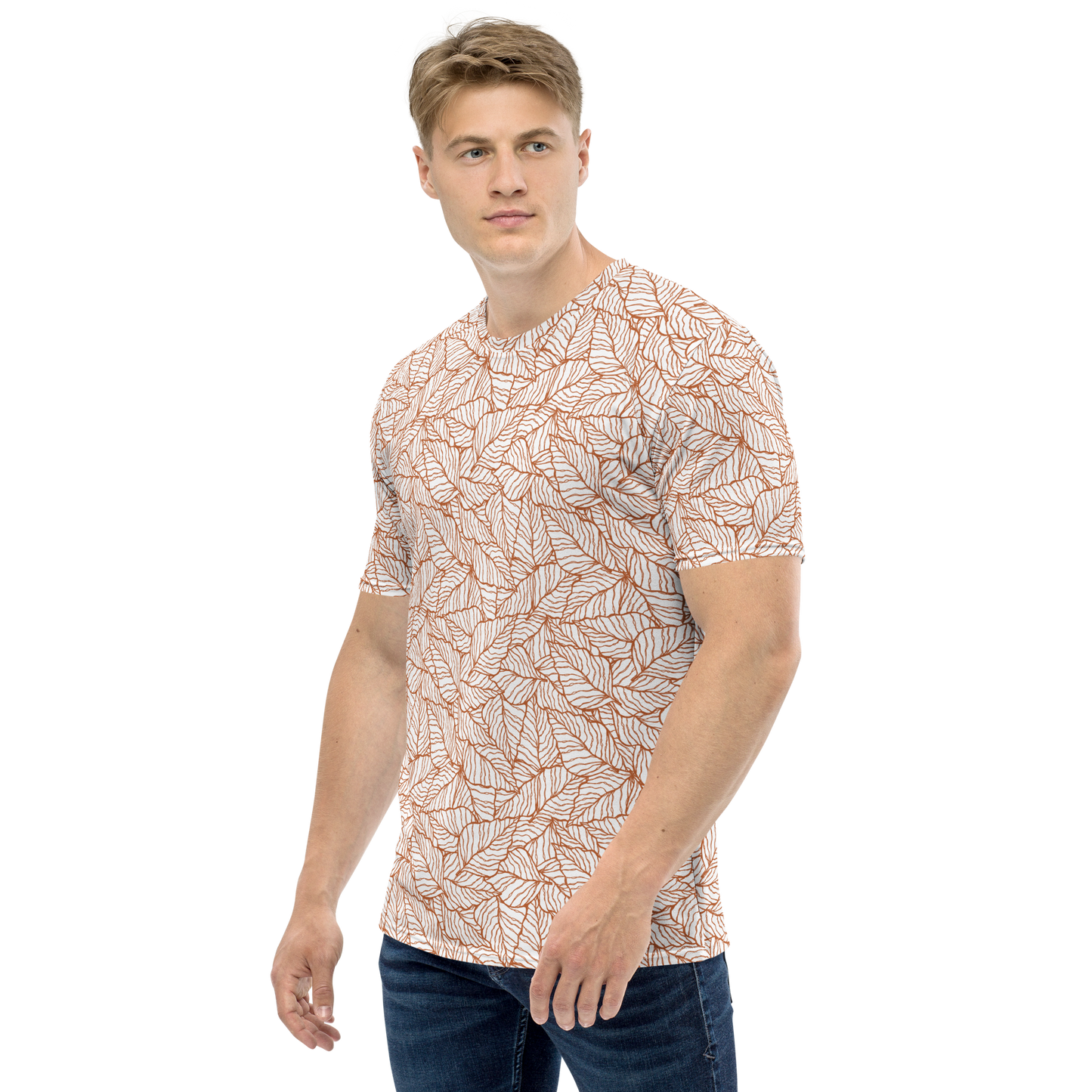 Colorful Fall Leaves | Seamless Patterns | All-Over Print Men's Crew Neck T-Shirt - #1