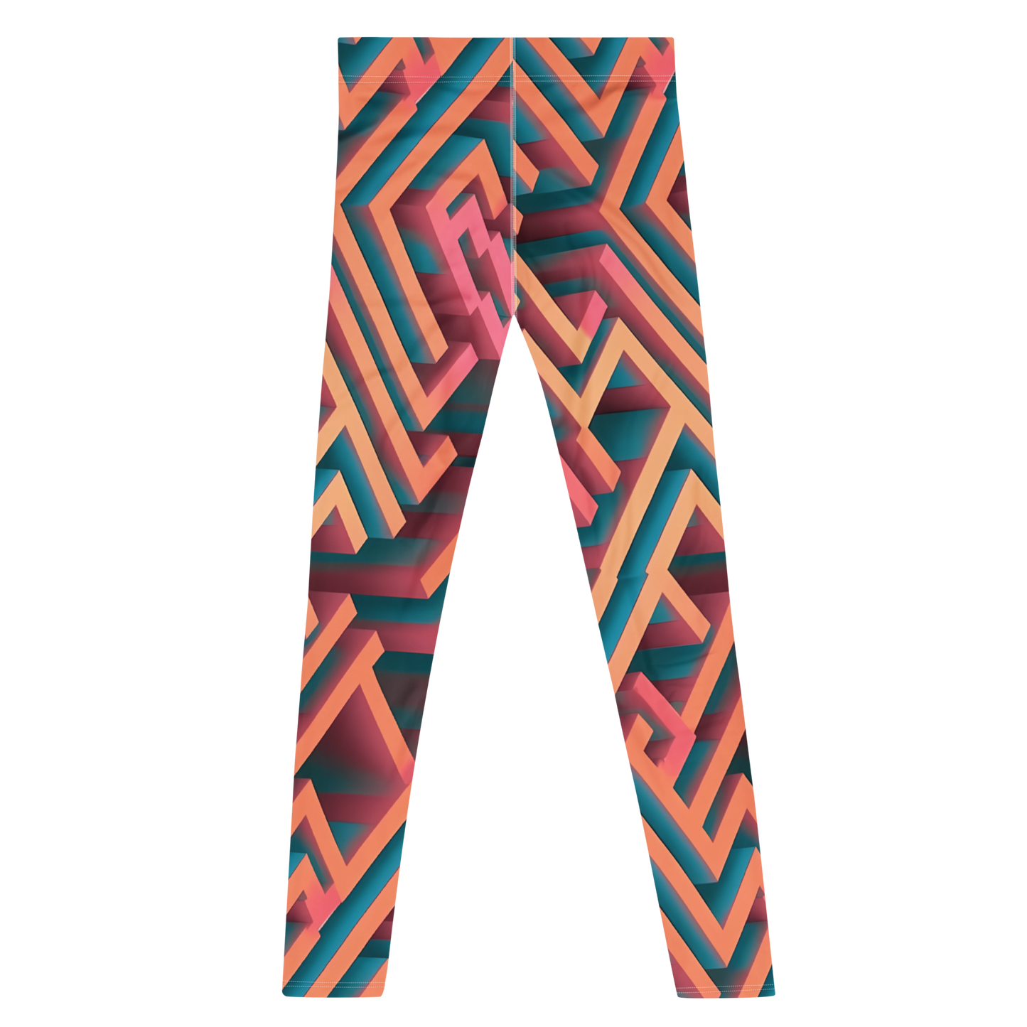 3D Maze Illusion | 3D Patterns | All-Over Print Men's Leggings - #1