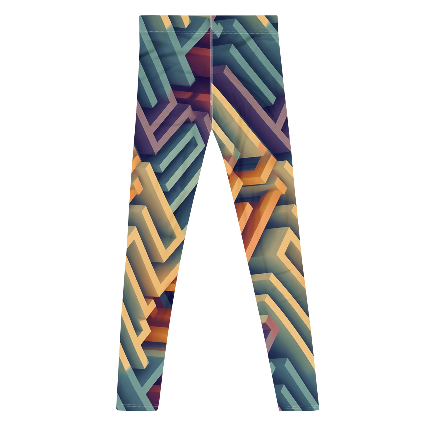 3D Maze Illusion | 3D Patterns | All-Over Print Men's Leggings - #3