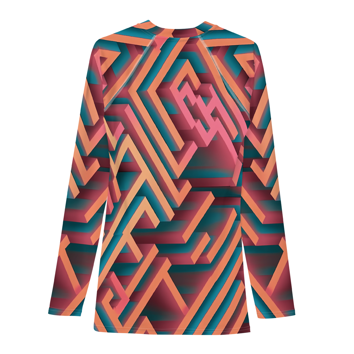 3D Maze Illusion | 3D Patterns | All-Over Print Men's Rash Guard - #1