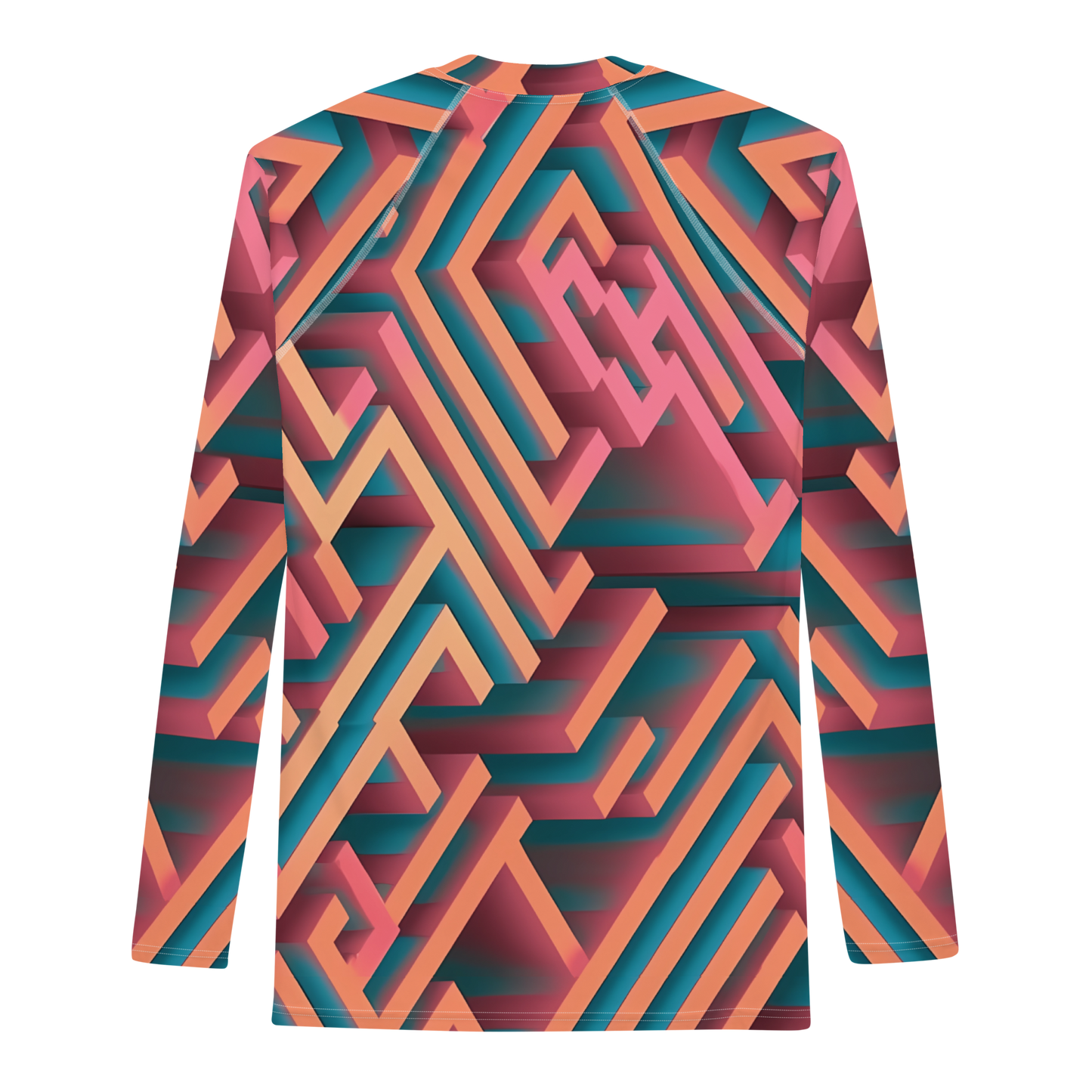 3D Maze Illusion | 3D Patterns | All-Over Print Men's Rash Guard - #1