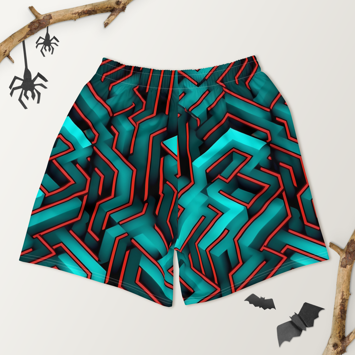 3D Maze Illusion | 3D Patterns | All-Over Print Men's Recycled Athletic Shorts - #2