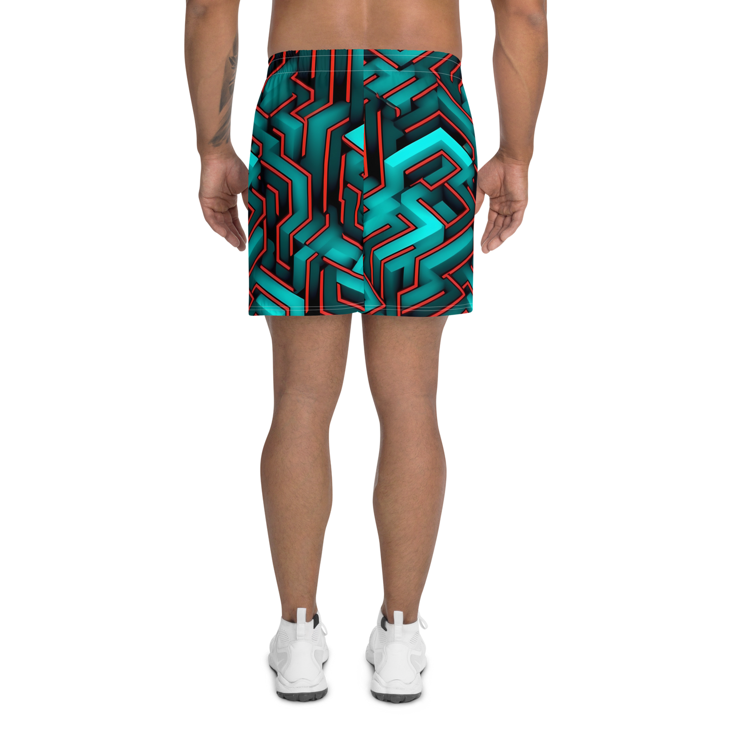 3D Maze Illusion | 3D Patterns | All-Over Print Men's Recycled Athletic Shorts - #2