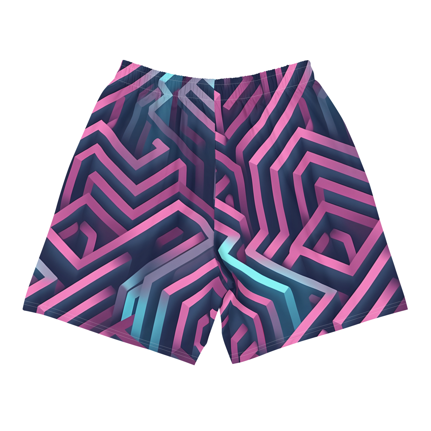 3D Maze Illusion | 3D Patterns | All-Over Print Men's Recycled Athletic Shorts - #4