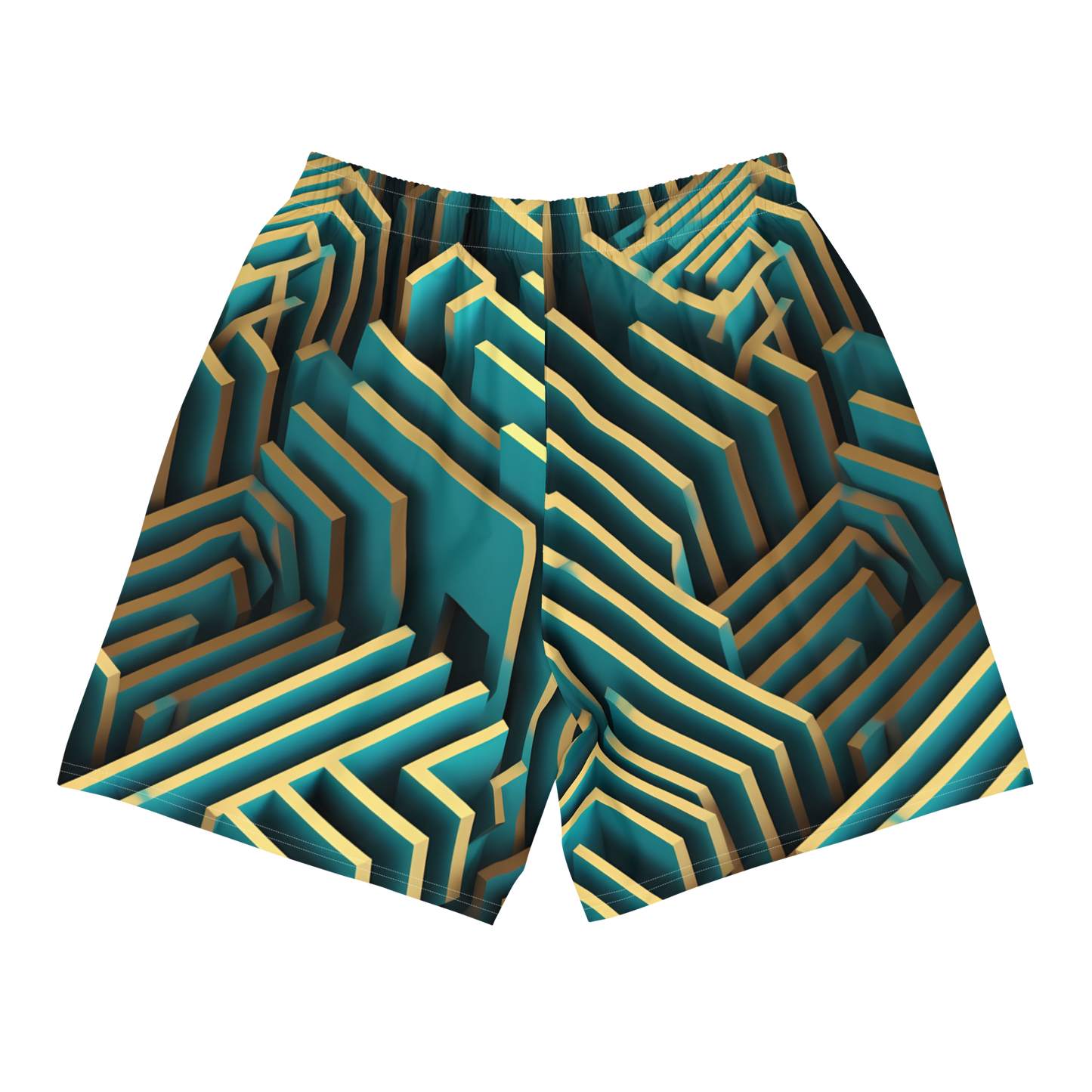 3D Maze Illusion | 3D Patterns | All-Over Print Men's Recycled Athletic Shorts - #5