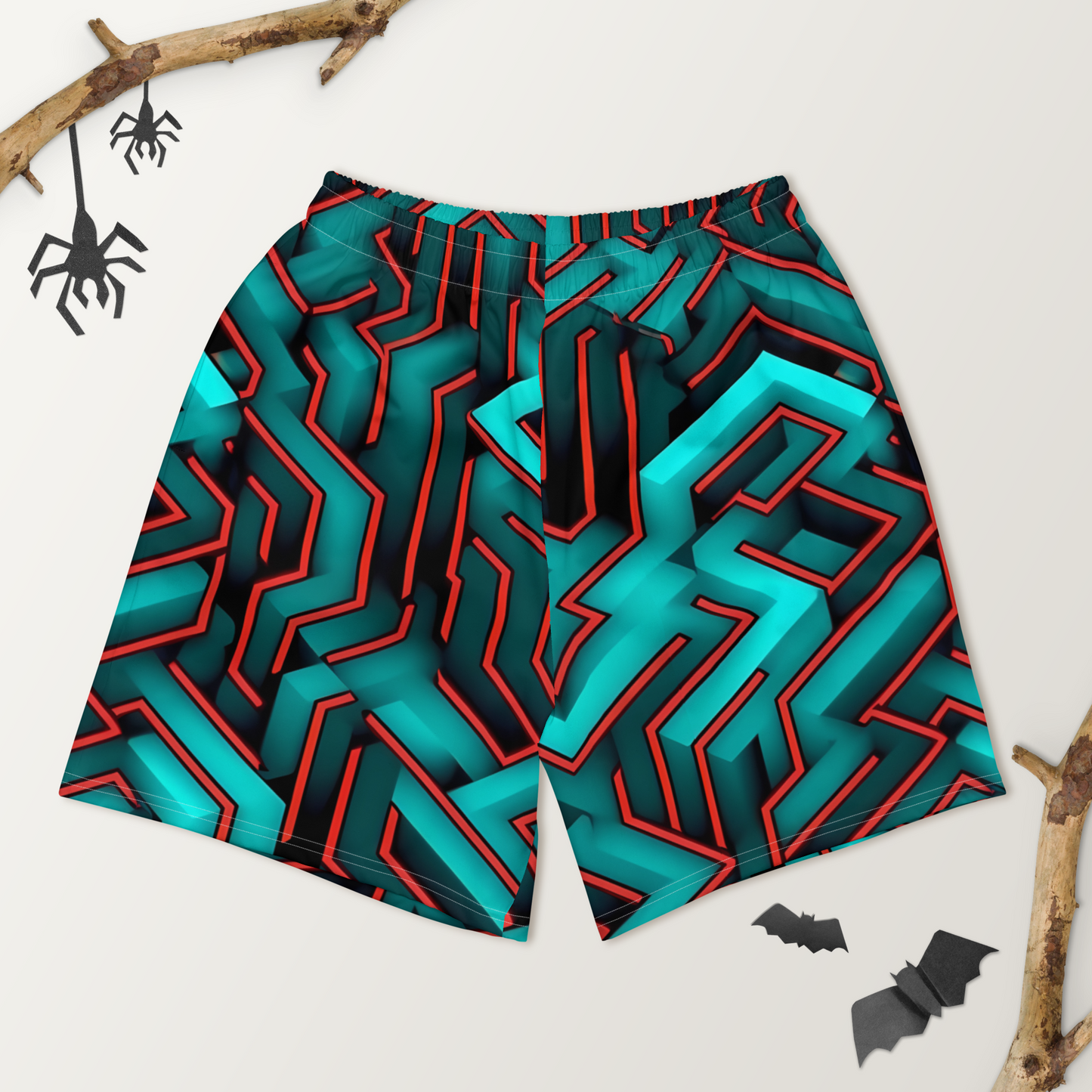 3D Maze Illusion | 3D Patterns | All-Over Print Men's Recycled Athletic Shorts - #2